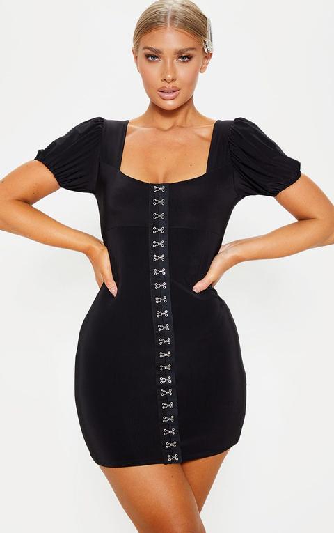 black slinky bodycon dress