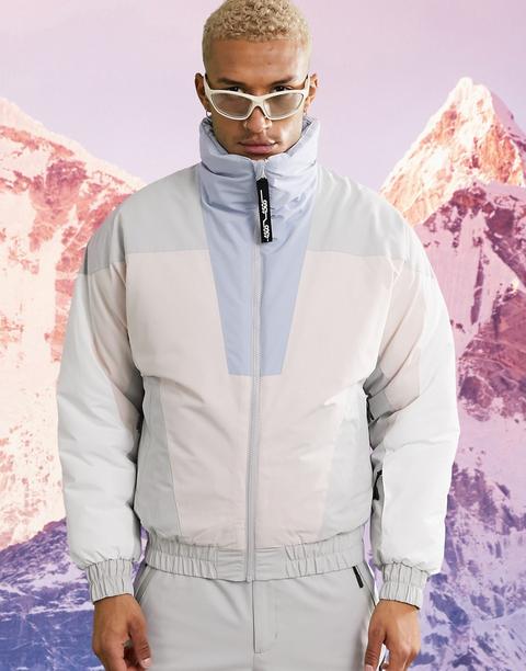 Asos 4505 Ski Jacket With Pastel Colour Block-multi