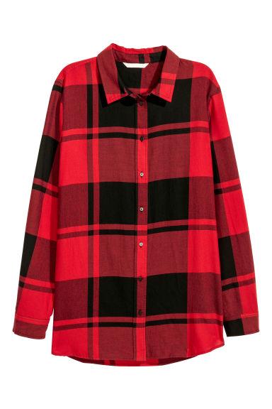 H & M - Camicia In Cotone A Quadri - Rosso