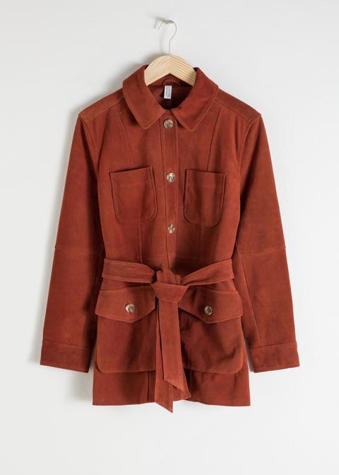 Belted Suede Workwear Jacket