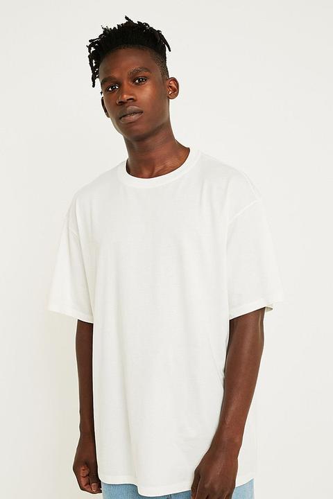 Uo Off-white Pigment Dyed Dad T-shirt - Herren L