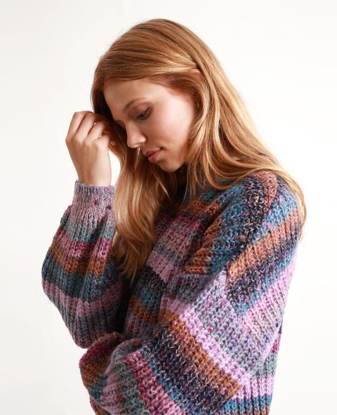 Pull Chaud Rayé Femme