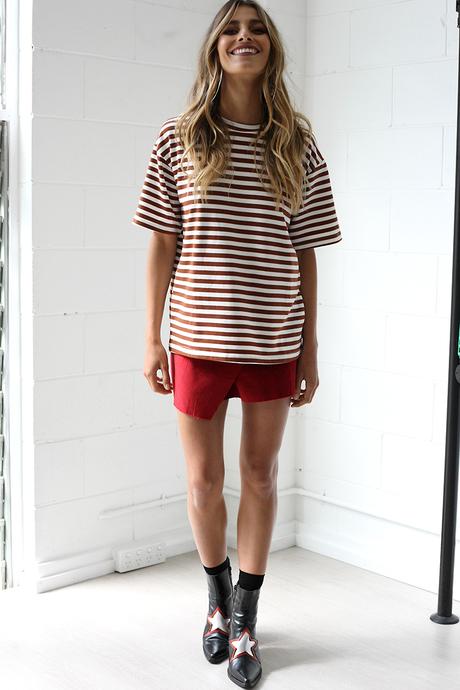 Think Free Stripe Tee