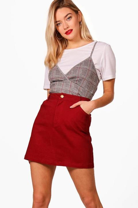 Micro Mini Coloured Denim Skirt