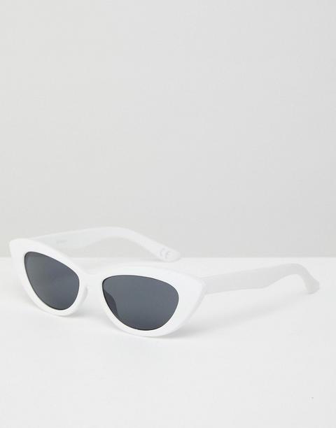 Asos Small Pointy Cat Eye Sunglasses - White
