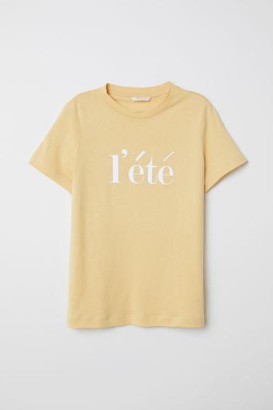 H & M - Camiseta Con Motivo - Amarillo
