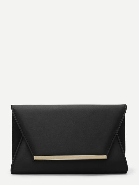 Bolsa Clutch Con Diseño Metálico