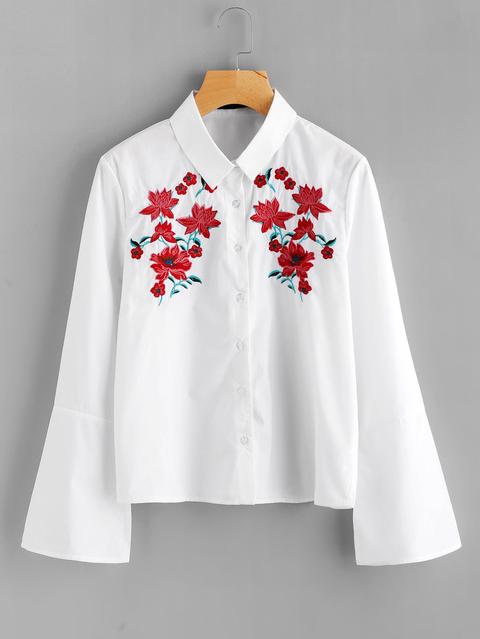 Camicetta Con Ricamo Di Fiore