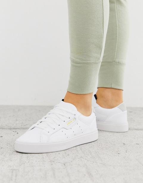 Adidas sleek sales trainers white