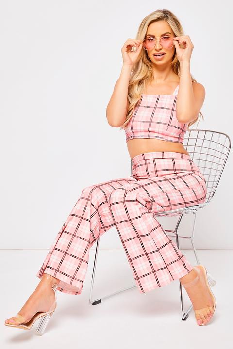 Ferne Mccann Pink Checked Two Piece Set