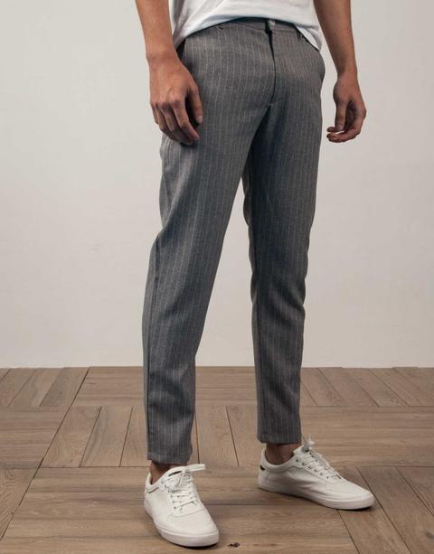 Pantalón Vestir Raya Diplomática Gris Oscuro