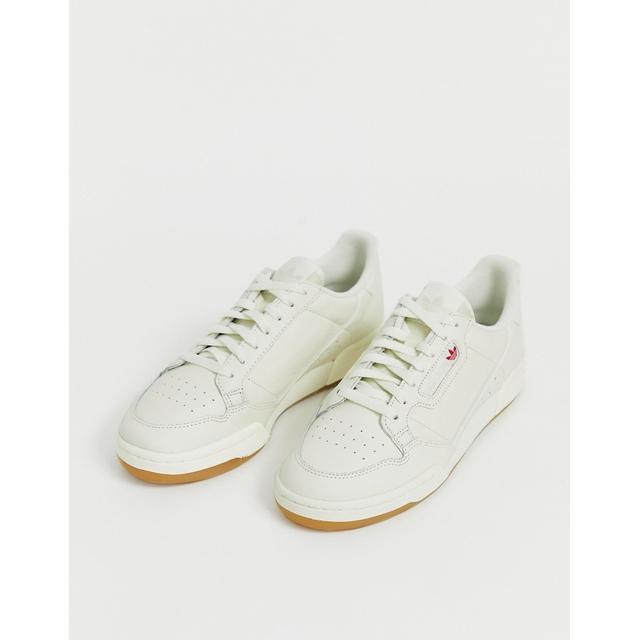 adidas originals continental 80 trainers in white with gum sole