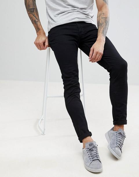 Pantalones De Corte Slim De Sarga En Negro Drake De Farah