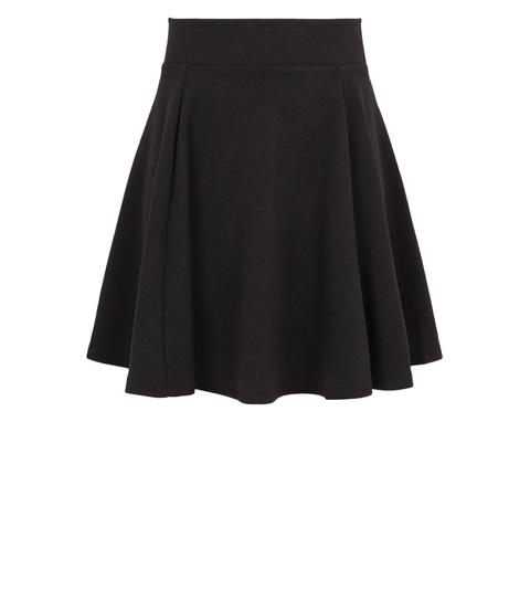 black skater skirt with buttons
