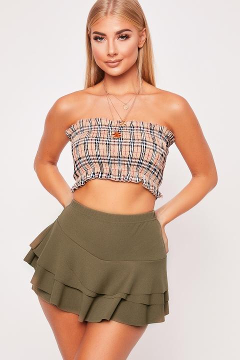 Fliss Khaki Frill Skort