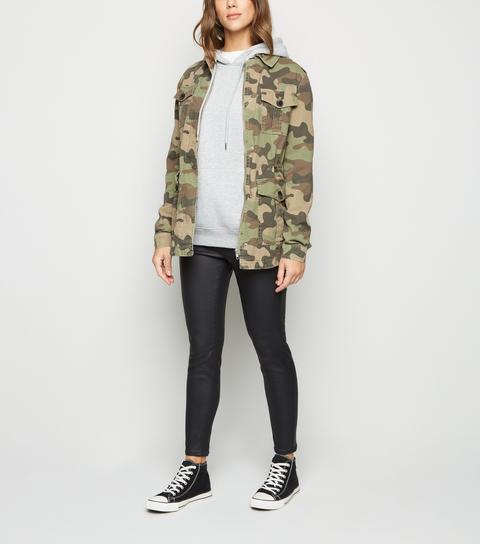 New look camo on sale shacket