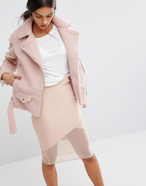 Chaqueta Biker De Borreguito Sintético De Missguided