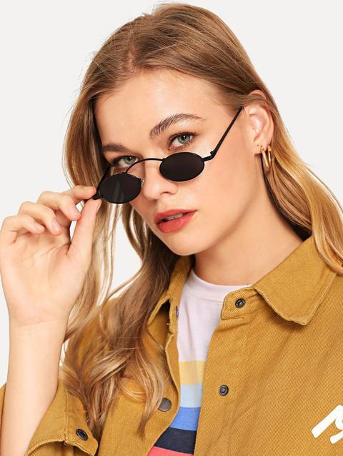 Top Bar Oval Lens Sunglasses