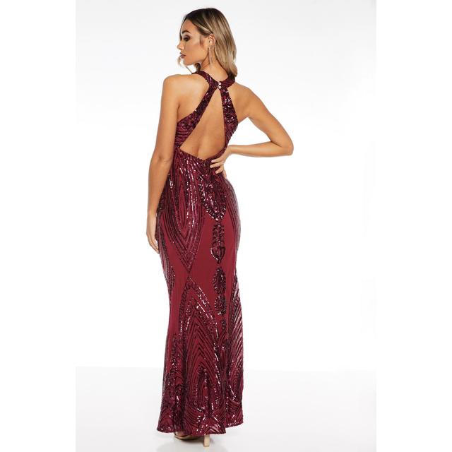 quiz berry sequin dress