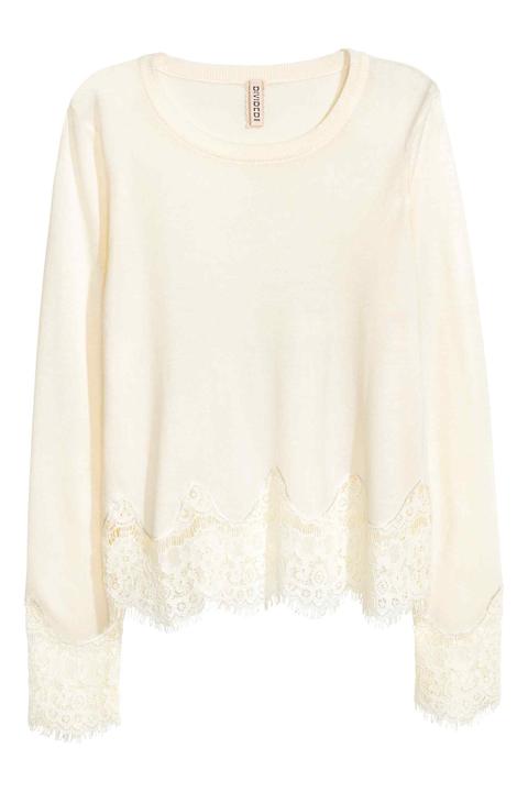 Pullover Con Dettagli In Pizzo