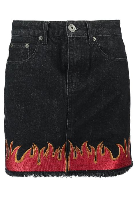 Liquor N Poker Breezy Flame Falda Vaquera Black Denim