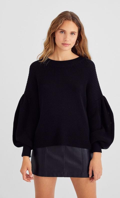 Stradivarius Pullover Collo Rotondo Femminile Nero S