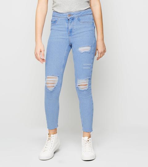 bleached ripped skinny jeans