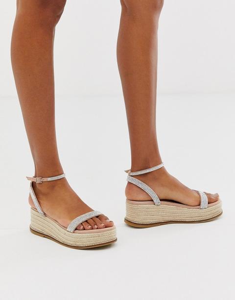 Sandalias Con Plataforma Plana En Beis Tavi De Asos Design