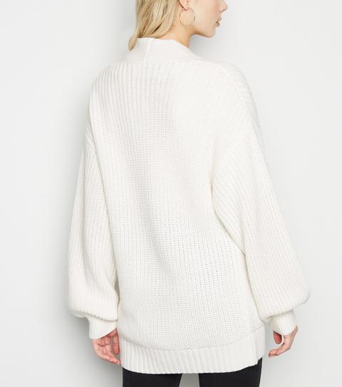 white long knit cardigan