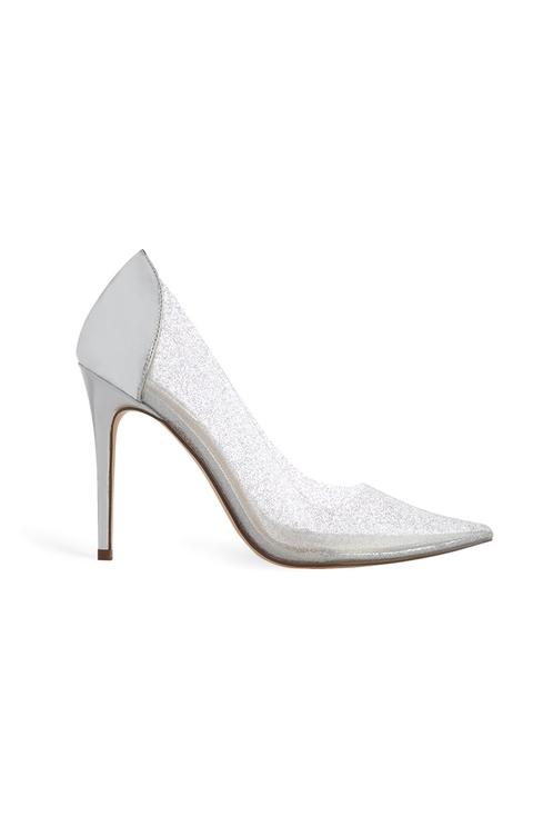 Silver Glitter Court Heel