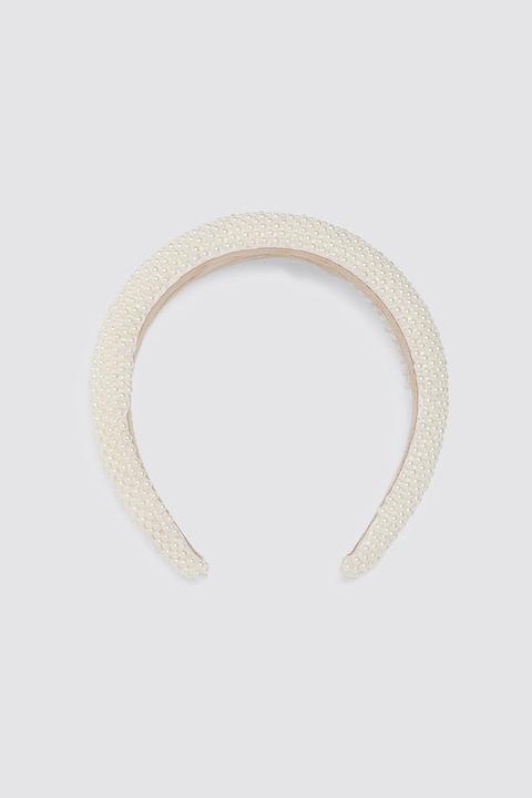 Faux Pearl Quilted Headband