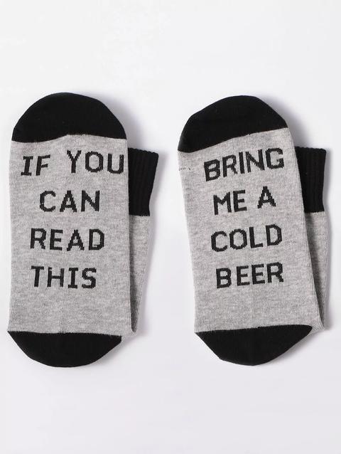 Calze Alla Caviglia Con Stampa A Lettere Bring Me A Color Beer