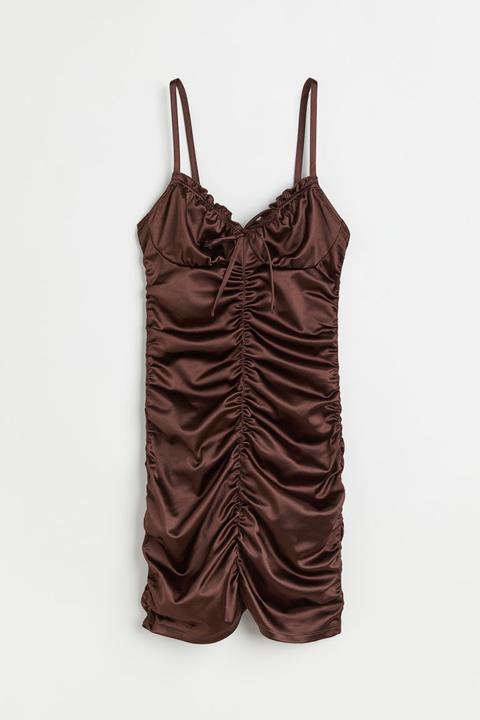 Draped Dress - Brown