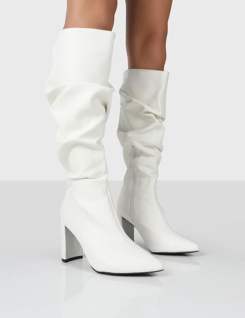 Mine Knee High Boots In White