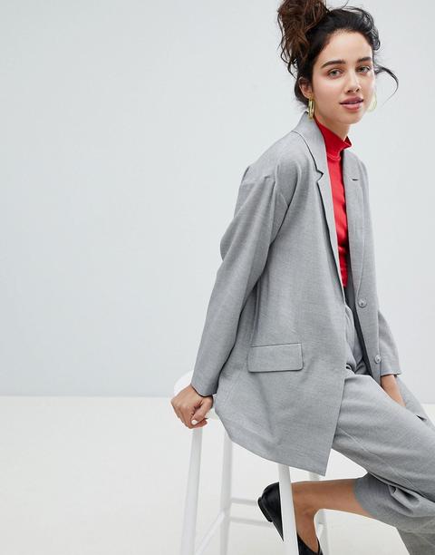 Monki - Blazer Oversize - Grigio