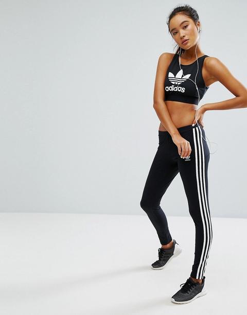 Adidas Originals Adicolor - Leggings Con 3 Strisce - Nero