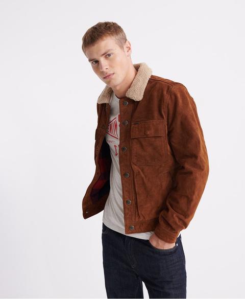 Merchant Store Suede Trucker Jacket