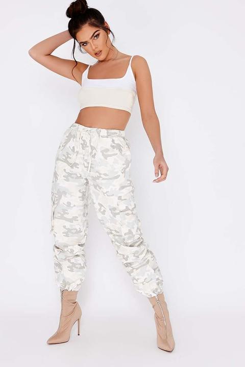 Nude Trousers - Pia Mia Nude Camo Combat Trousers