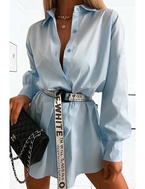 robe chemise bleu clair