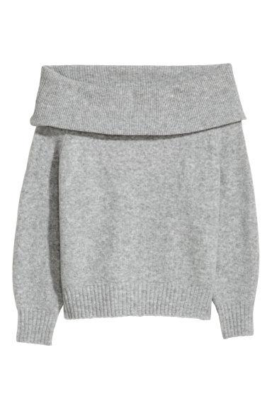 H & M - Jersey Hombro Descubierto - Gris