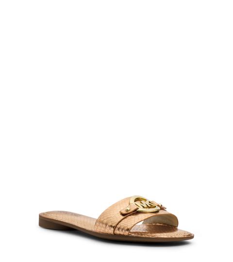 Molly Metallic Embossed-leather Sandal