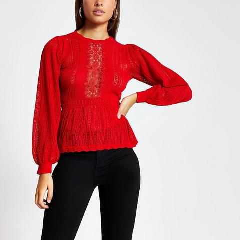red lace jumper
