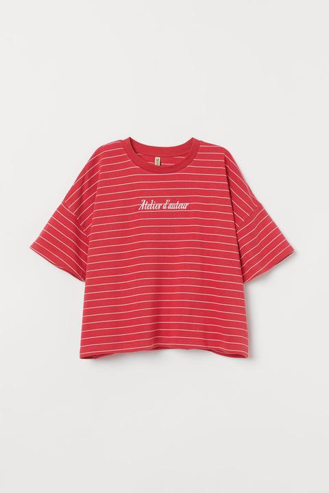 H & M - Oversized T-shirt - Red