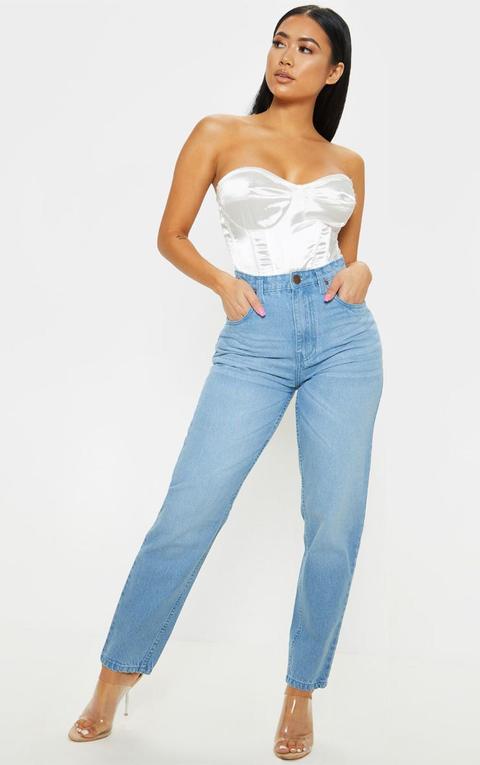 Petite Light Wash Straight Leg Jeans