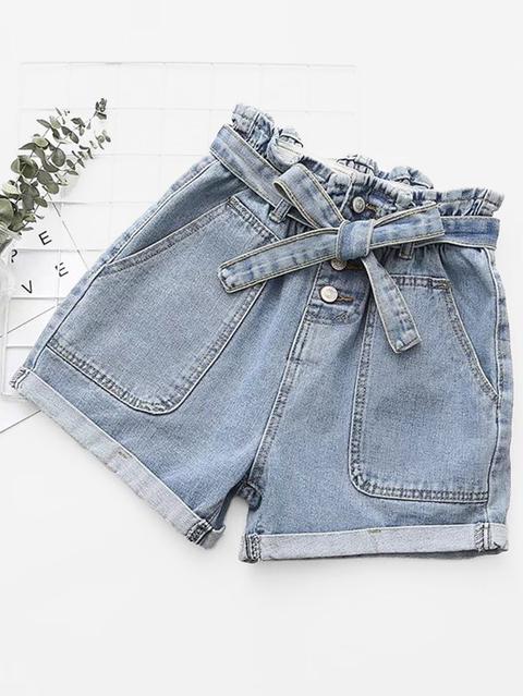 Shorts In Denim Laminati