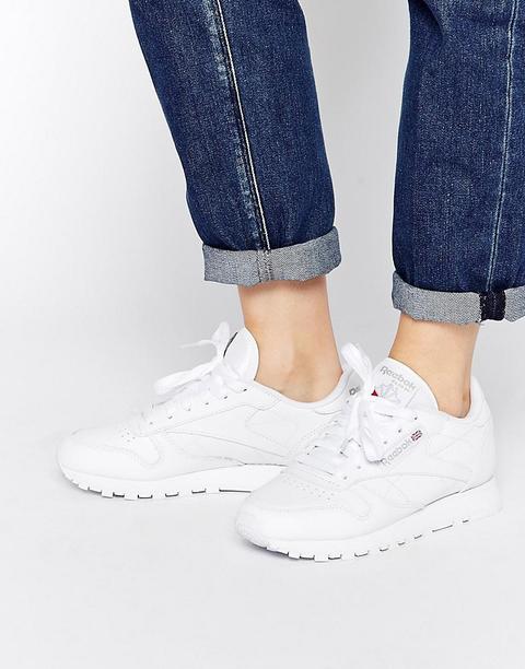 reebok classic leather white trainers