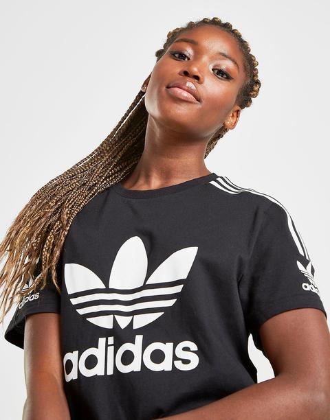 Adidas Originals 3-stripes Lock Up Boyfriend T-shirt - Black - Womens de Jd en 21