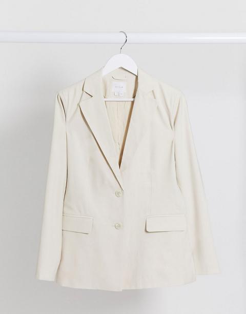 Vila Tailored Blazer In Cream-green