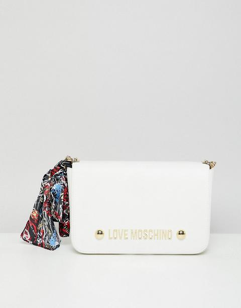 Love Moschino Stud Logo Bag - White 
