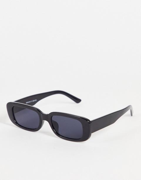 Monki Rectangular Sunglasses In Black